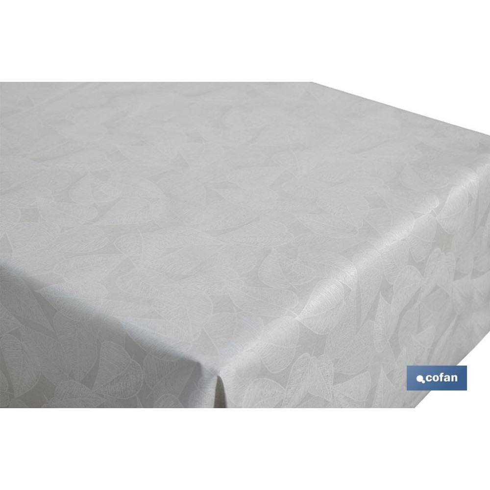 ROLLO DE MANTEL ANTIMANCHAS RESINADO FICUS 60 % ALGODÓN, 40 % POLIÉSTER 1,40 X 20 M