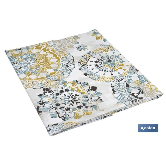 MANTEL ANTIMANCHAS MOSAICO CALIDO 1,40 X 1,40