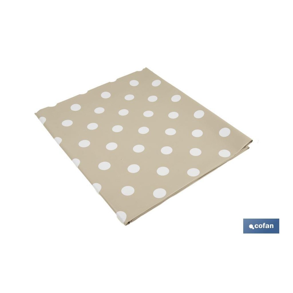 MANTEL ANTIMANCHA LUNARES BEIGE 1,40 X 3,00