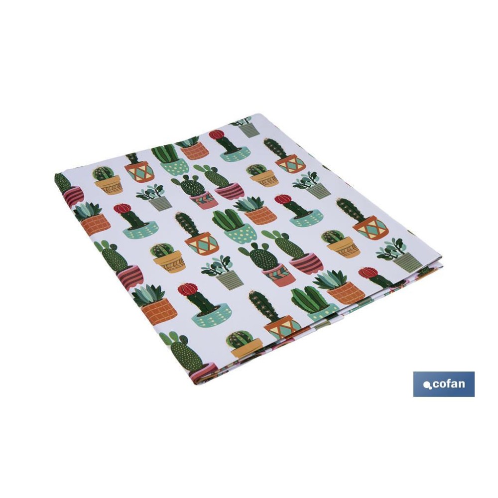 MANTEL ANTIMANCHAS CACTUS  1,40 X 1,80