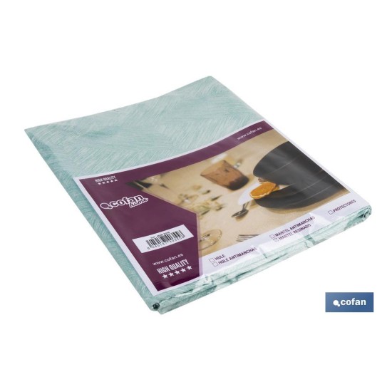MANTEL ANTIMANCHAS RESINADO TURQUESA   1,40 x2,50m
