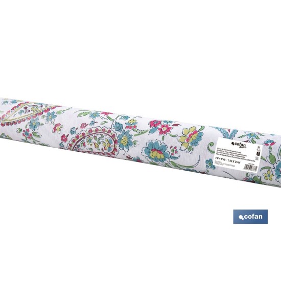 ROLLO DE HULE DISEÑO JARDÍN FLORAL 1,40 x 25 M