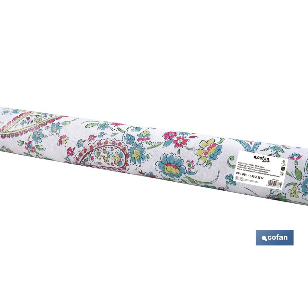 ROLLO DE HULE DISEÑO JARDÍN FLORAL 1,40 x 25 M