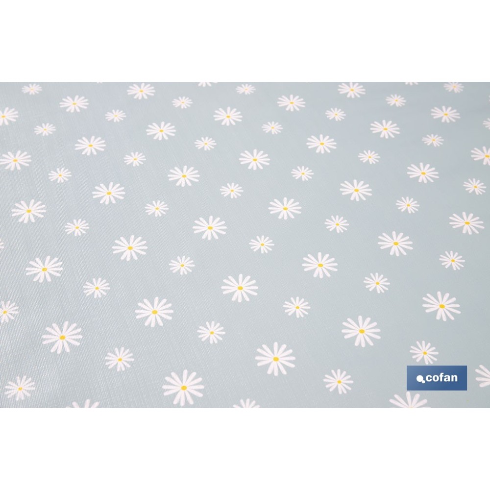 ROLLO DE HULE DISEÑO MARGARITAS JADE 1,40 x 25 M