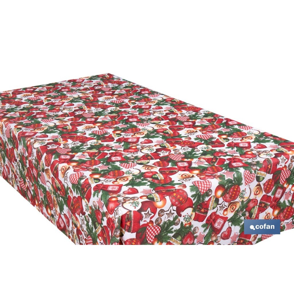 ROLLO DE MANTEL RESINADO ANTIMANCHAS ENCANTO NAVIDEÑO 75% ALGODÓN 25% POLIÉSTER 1,40 X 15 M