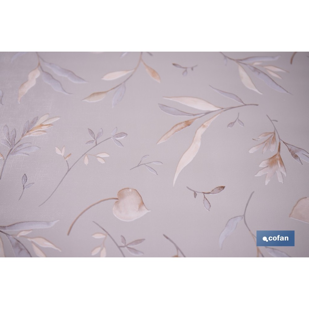ROLLO DE HULE DISEÑO BOTÁNICO CON RAMAS DORADAS 1,40 X 20 M
