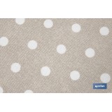 MANTEL REDONDO TOPOS LINO ANTIMANCHAS RESINADO CONFECCIONADO 50% ALGODÓN 50% POLIESTER 1,40 M