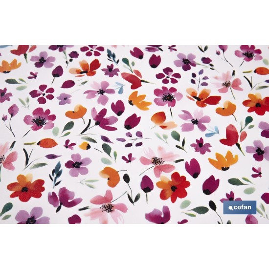 ROLLO DE HULE DISEÑO CAMPO FLORIDO  1,40 X 25 M