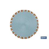 BAJOPLATO REDONDO DE COLOR AZUL MEDIDA 38 CM