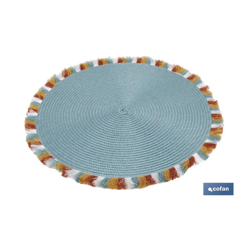 BAJOPLATO REDONDO DE COLOR AZUL MEDIDA 38 CM