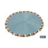 BAJOPLATO REDONDO DE COLOR AZUL MEDIDA 38 CM