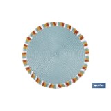 BAJOPLATO REDONDO DE COLOR AZUL MEDIDA 38 CM