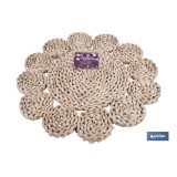 BAJOPLATO FORMA CIRCULOS  FIBRA NATURAL MEDIDA 35 CM