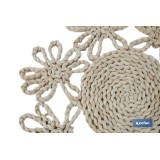 BAJOPLATO FORMA FLOR  FIBRA NATURAL MEDIDA 35 CM