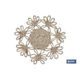 BAJOPLATO FORMA FLOR  FIBRA NATURAL MEDIDA 35 CM