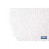 BAJOPLATO REDONDO FLECOS DE COLOR BLANCO MEDIDA 38 CM