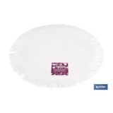 BAJOPLATO REDONDO FLECOS DE COLOR BLANCO MEDIDA 38 CM
