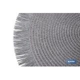 BAJOPLATO REDONDO FLECOS DE COLOR GRIS  MEDIDA 38 CM