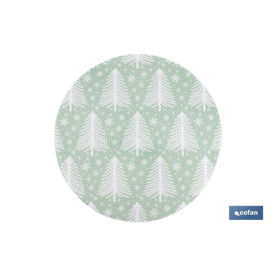 BAJOPLATO REDONDO DE COLOR VERDE / BLANCO MEDIDA 38 CM