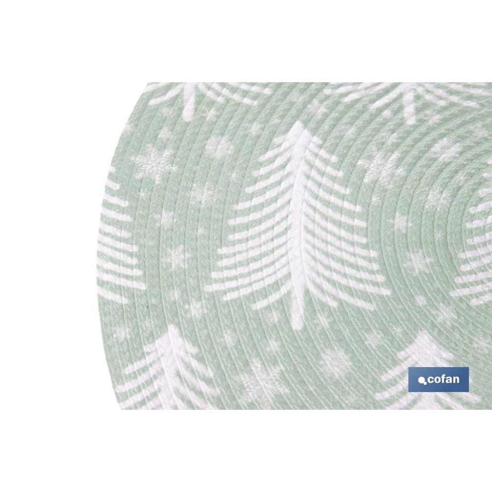 BAJOPLATO REDONDO DE COLOR VERDE / BLANCO MEDIDA 38 CM