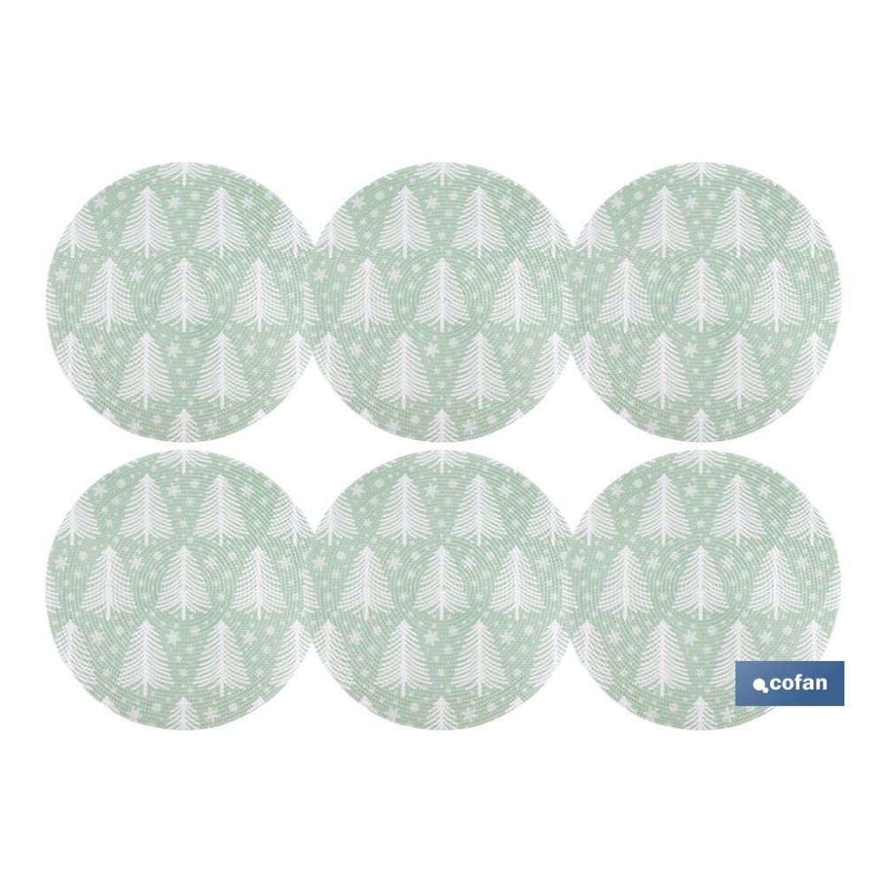 BAJOPLATO REDONDO DE COLOR VERDE / BLANCO MEDIDA 38 CM
