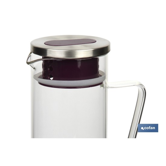 PACK DE JARRA MORADA,SET DE VASOS DE AGUA Y MANTEL 1.40 X 1.40 CM