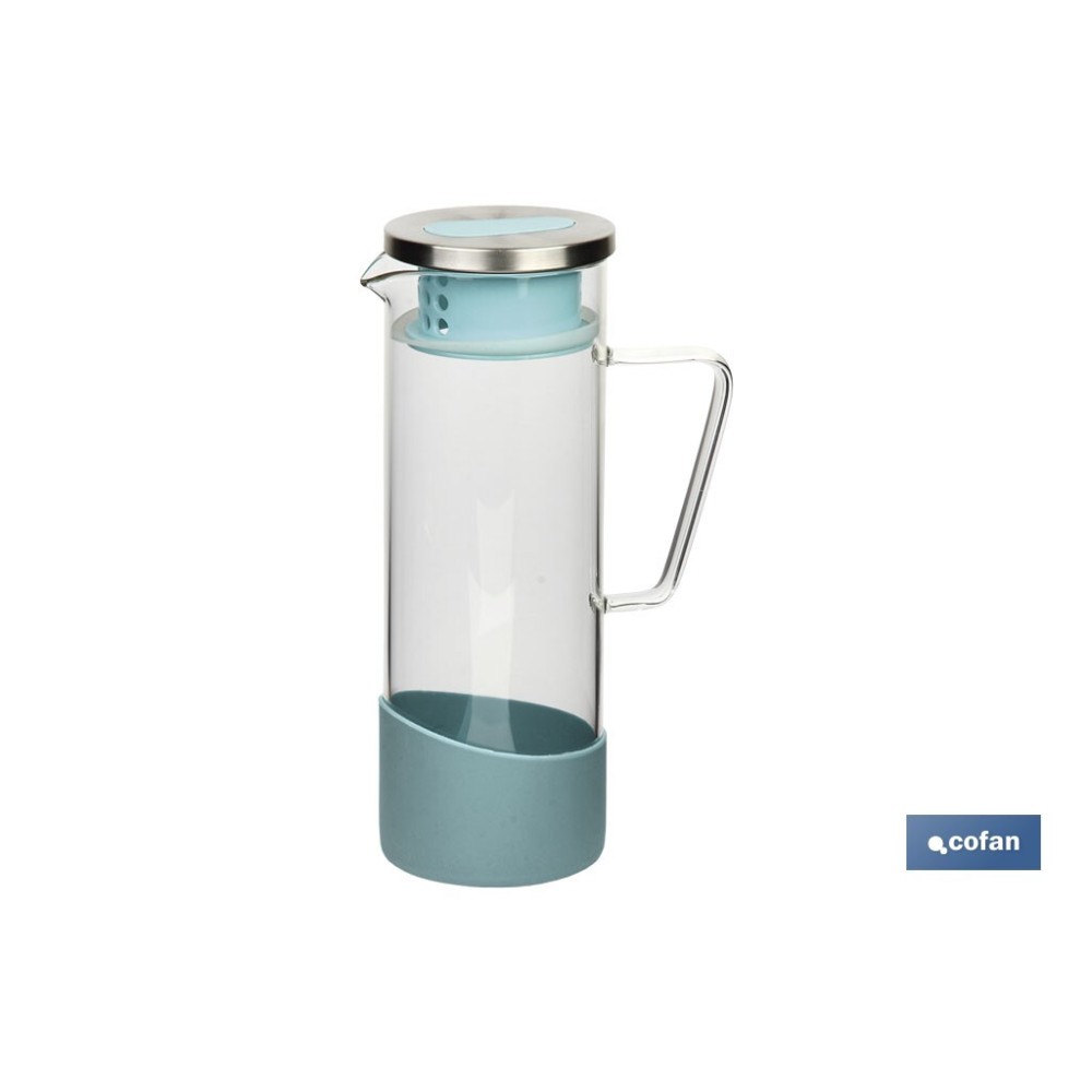 PACK DE JARRA AZUL,SET DE VASOS DE AGUA Y MANTEL 1.40 X 1.40 CM