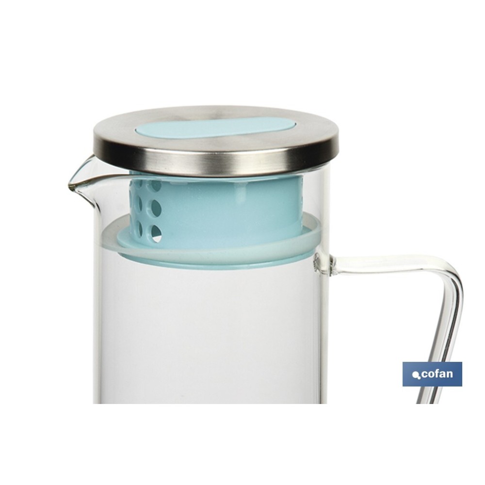 PACK DE JARRA AZUL,SET DE VASOS DE AGUA Y MANTEL 1.40 X 1.40 CM