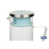 PACK DE JARRA AZUL,SET DE VASOS DE AGUA Y MANTEL 1.40 X 1.40 CM