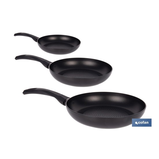 PACK DE 3 SARTENES ANTIADHERENTE ALUMINIO 16 20 22 CM