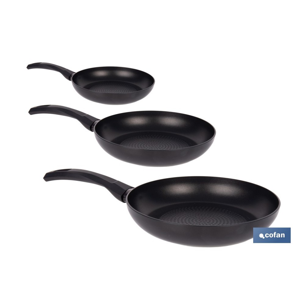 PACK DE 3 SARTENES ANTIADHERENTE ALUMINIO 16 20 22 CM