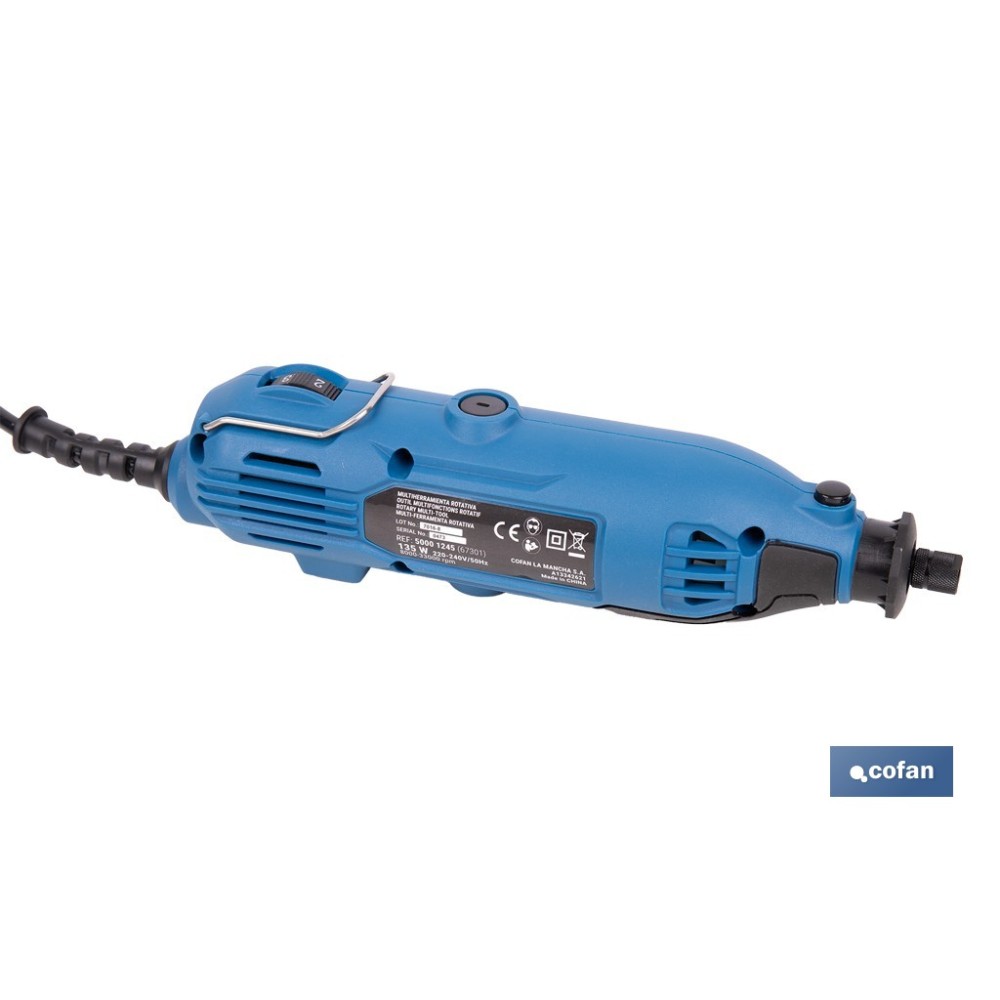 MULTIHERRAMIENTA ROTATIVA 135 W 8000-33000 RPM CON ACCESORIOS