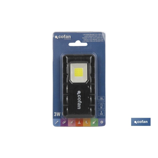 LINTERNA COB LED 3W 150Lm MAGNETICA/BOLSILLO