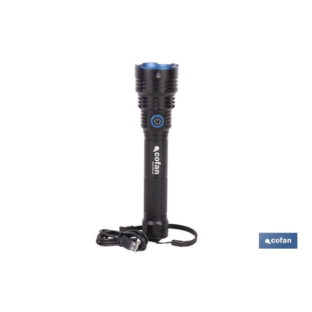 LINTERNA HIGH POWER LED 10000 LM 6 FUNCIONES Ø 60 X 250 MM