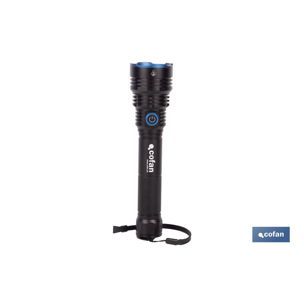 LINTERNA HIGH POWER LED 10000 LM 6 FUNCIONES Ø 60 X 250 MM