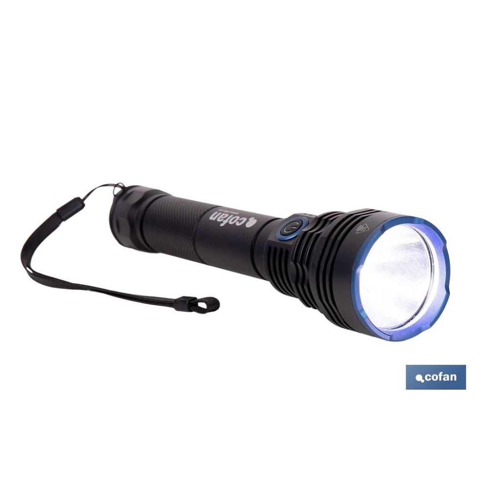 LINTERNA HIGH POWER LED 10000 LM 6 FUNCIONES Ø 60 X 250 MM