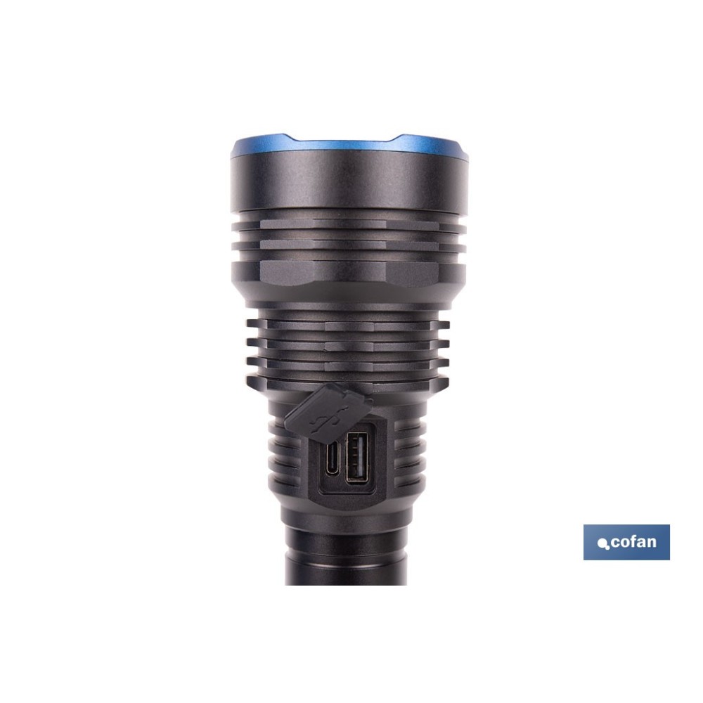 LINTERNA HIGH POWER LED 18.000 LM CON 6 FUNCIONES Ø65 X 322 MM