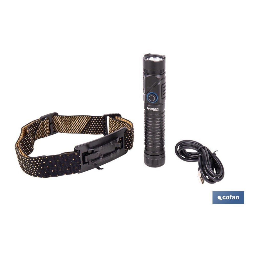 LINTERNA HIGH POWER LED 1200 LM PLEGABLE CON 5 FUNCIONES Ø25 X 132 MM