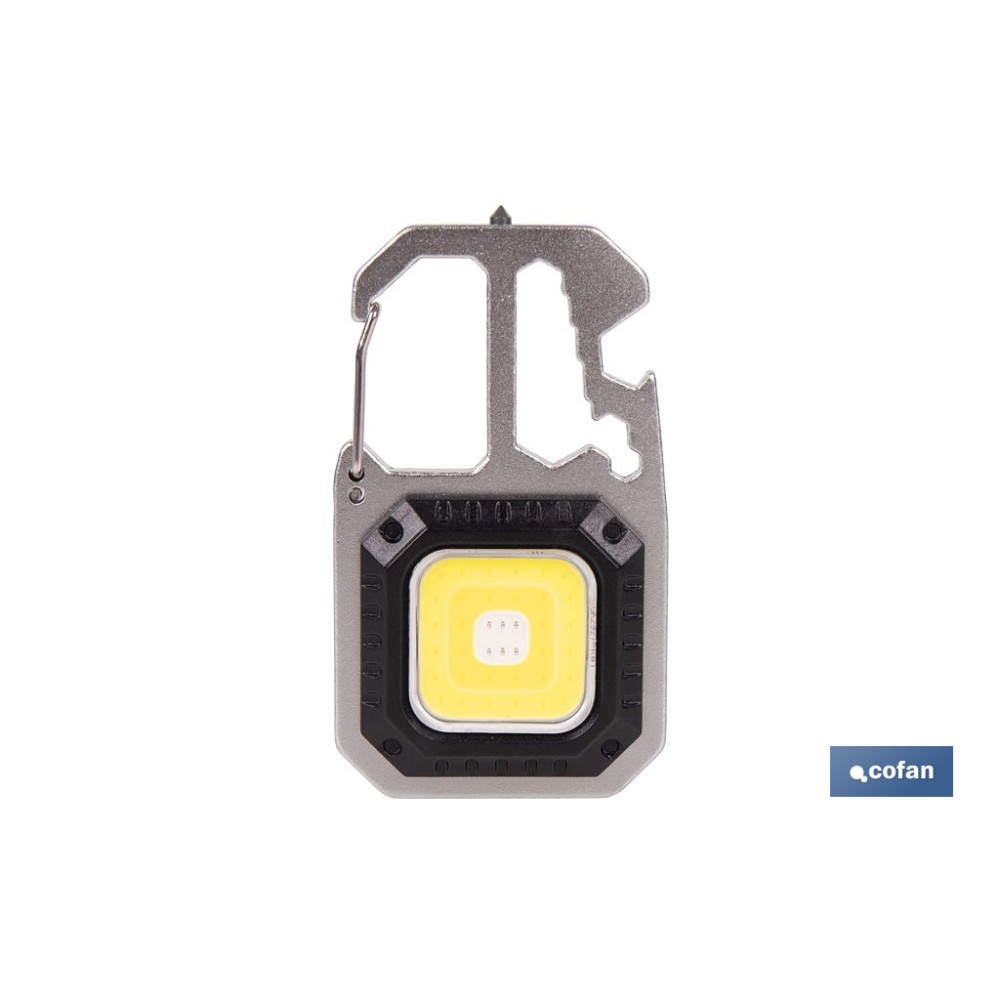 LLAVERO LINTERNA MULTIFUNCIONAL COB 400 LM CON 7 FUNCIONES