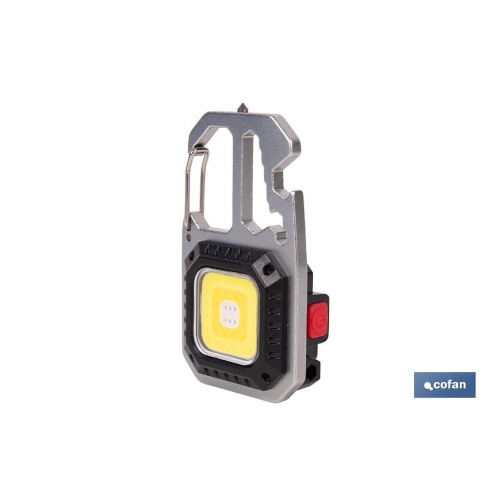 LLAVERO LINTERNA MULTIFUNCIONAL COB 400 LM CON 7 FUNCIONES