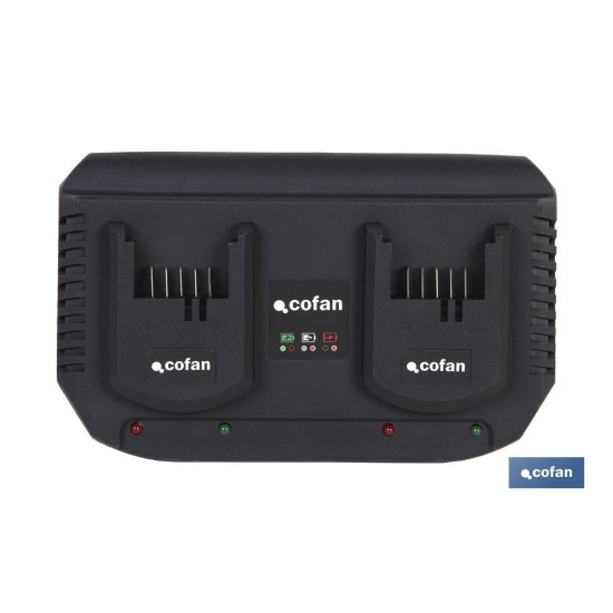 CARGADOR BATERIAS DOBLE CARGA RAPIDA 2x3,5A - 18V