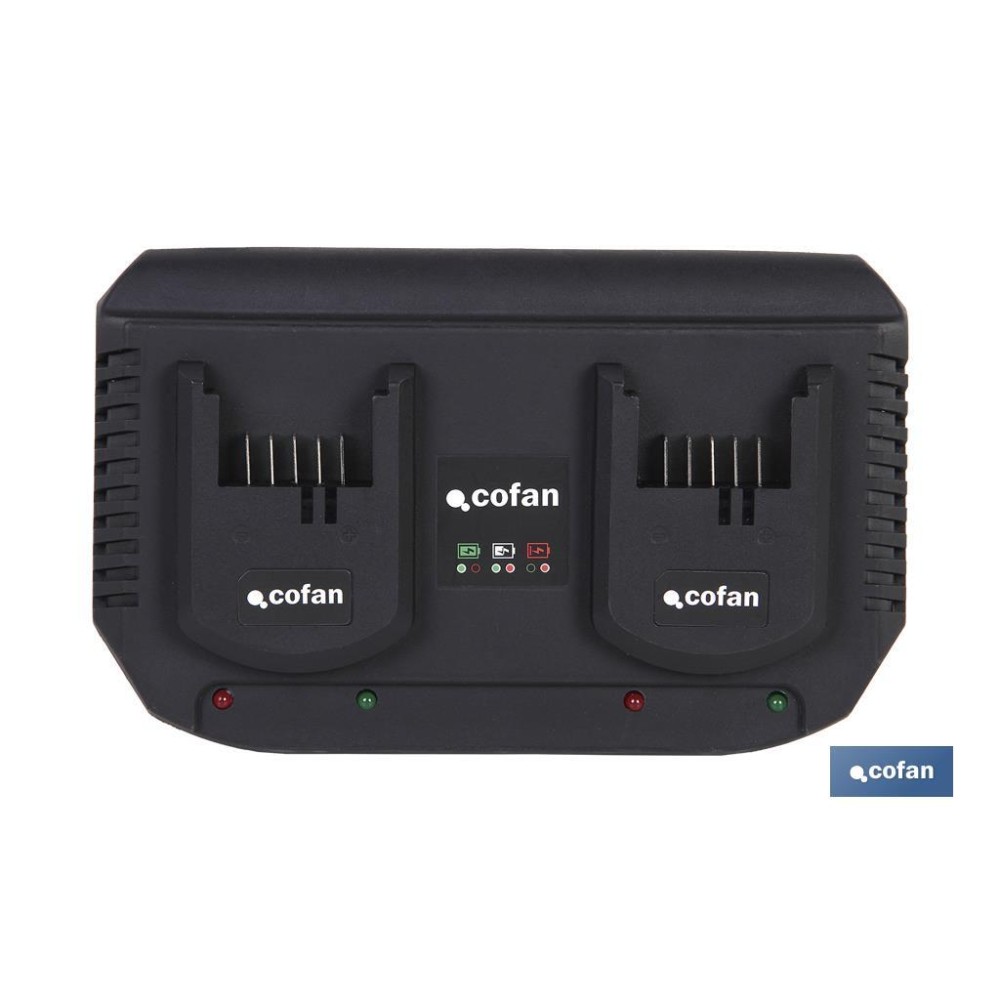 CARGADOR BATERIAS DOBLE CARGA RAPIDA 2x3,5A - 18V