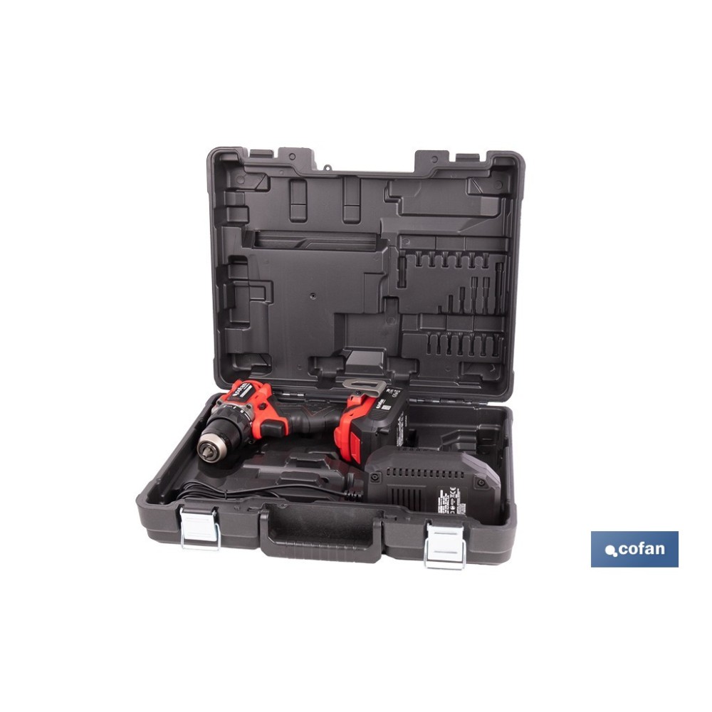 TALADRO ATORNILLADOR COMPACTO A BATERÍA LI-ION 20 V 1900 RPM 60 Nm
