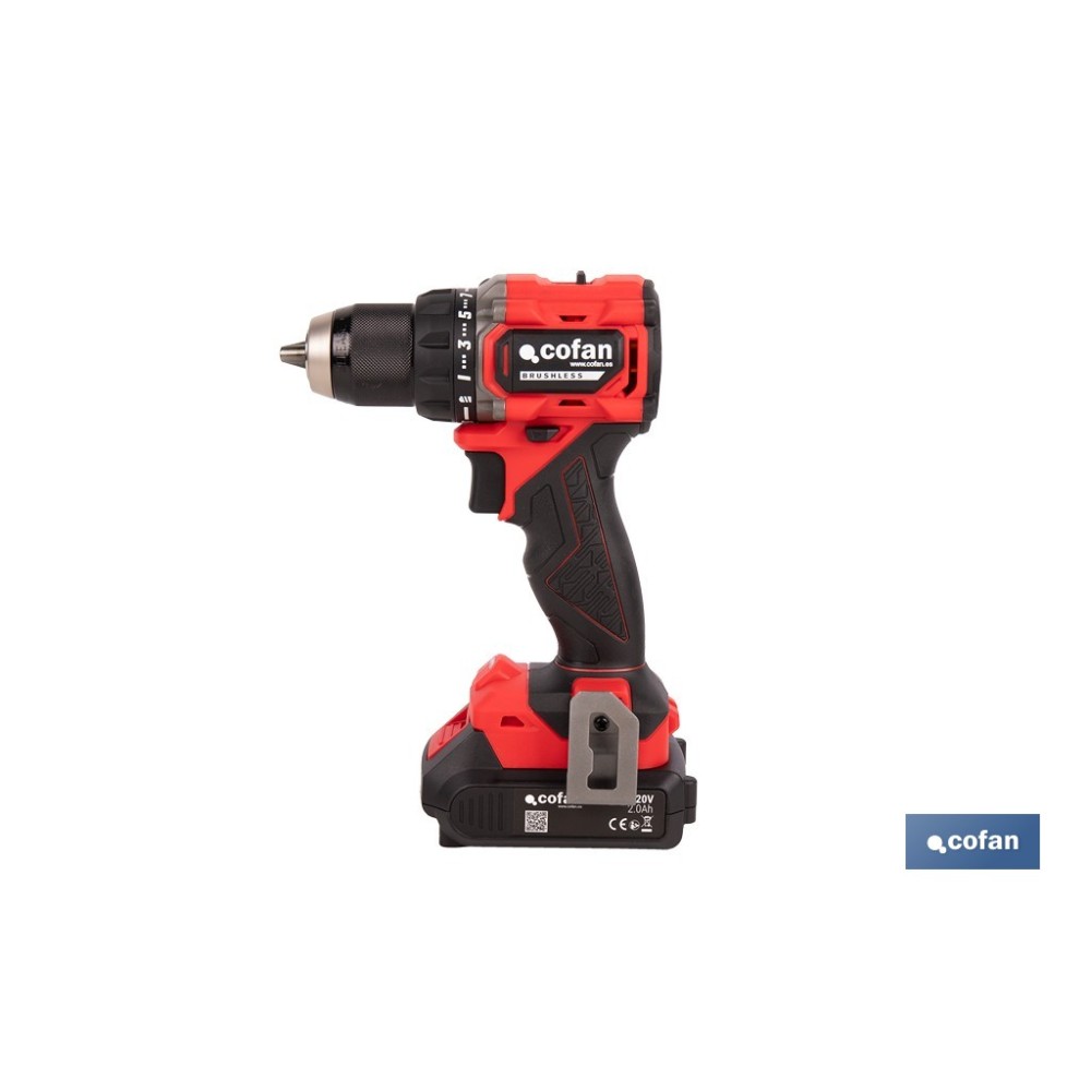 TALADRO ATORNILLADOR COMPACTO A BATERÍA LI-ION 20 V 1900 RPM 60 Nm