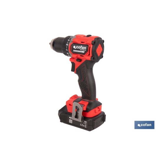 TALADRO ATORNILLADOR COMPACTO A BATERÍA LI-ION 20 V 1900 RPM 60 Nm