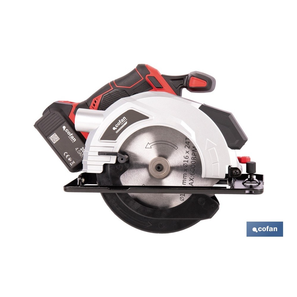 SIERRA CIRCULAR A BATERÍA Li-ion 20 V Ø185 MM
