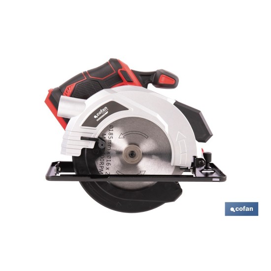 SIERRA CIRCULAR A BATERÍA Li-ion 20 V Ø185 MM SIN CARGADOR NI BATERÍA