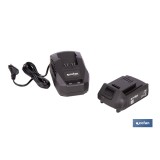 PACK CARGADOR 20 V 2.4 A Y BATERÍA Li-ion 20 V 2.0Ah