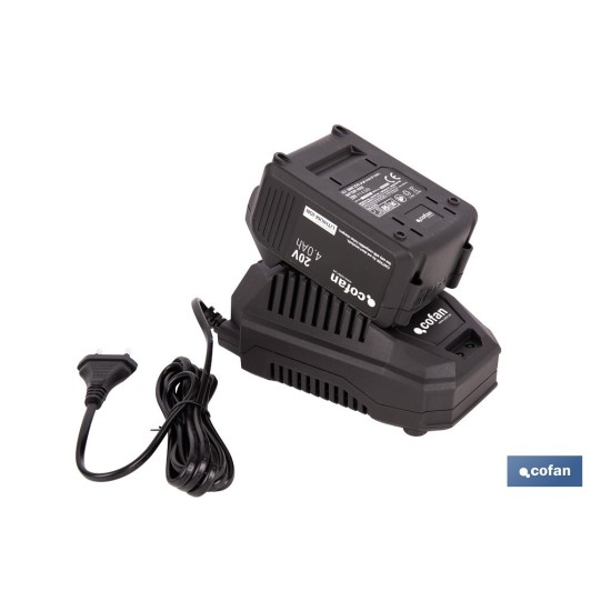 PACK CARGADOR 20 V 4.5 A Y BATERÍA Li-ion 20 V 4.0Ah