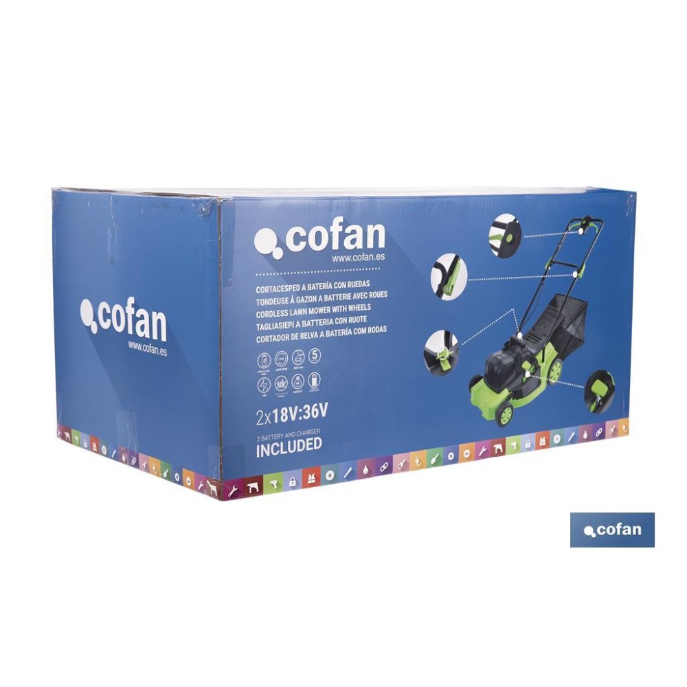 CORTACESPED ELÉCTRICO CON RUEDAS REACONDICIONADO 36V 3200 RPM 5 POSICIONES DE CORTE